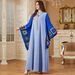 Plus Size Women's Patchwork Color Block Long Robe Dress Loose Fitting Fashionable Muslim Clothing Relaxed Everyday Wear Comfortable Feshion_ecoleips.com