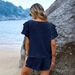 Women's Clothing Chiffon Shirt Top Shorts Two Piece Suit For Women_ecoleips.com