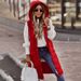 K Solid Color Hooded Single-breasted Mid-length Cotton Vest, Slim-fitting, Elegant Cardigan Jacket Top_ecoleips.com
