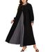 Exclusive Cross-border Supply For The Middle East: Color-blocked Patchwork Robe, Plus-size Muslim Long-sleeve_ecoleips.com
