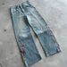 European And American Plum Blossom Embroidery 2025 Autumn Denim Style Street Fashion Embroidered Straight Pants_ecoleips.com
