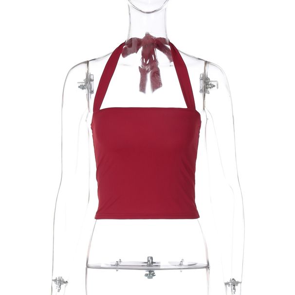 2026 Summer European And American Hot Girl New Fashion Solid Color Slim Fit Versatile Street Style Halter Neck Tube Top_ecoleips.com