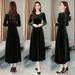 Velvet Skirt Autumn And Winter New Large Size Thin Age Reduction Temperament Round Neck Dress Women_ecoleips.com