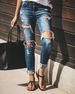 Women's Clothing Autumn And Winter Skinny Pants Ripped Fashion Slim Jeans Trousers_ecoleips.com