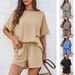 Men's Summer Casual Set – Batwing Sleeve T-Shirt & Drawstring Shorts (S-Xl) – Lightweight Polyester Lounge & Sportswear In 5 Colors_ecoleips.com