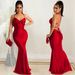 Women's Clothing Solid color sexy halter wrap breast halter strap sheath long dress_ecoleips.com