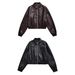 Women's Faux Leather Polo Collar Jacket – Stylish Autumn/Winter Outerwear For Casual & Office Wear (S-XL)_ecoleips.com