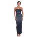 Women's Clothing Hot Diamond Tube Top Hip Wrapped Elastic Back Slit Dress_ecoleips.com