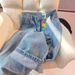 Light-colored Versatile Loose Straight-leg Jeans For Women, 2025 Spring American Retro Washed High-waisted Drapey_ecoleips.com