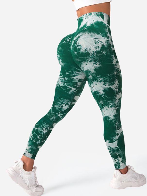 Women's Clothing Tie Dyed Seamless Yoga Pants High Waist Tight Quick Drying Sports Leggings Peach Hip Running Fitness Trousers_ecoleips.com