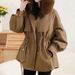 girl Hot-Selling 2025 Winter Haining Women's New Fox Collar Rabbit Fur Inner Detachable Parka_ecoleips.com