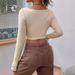 Women's Clothing Spring And Summer New Slim Front Twist Irregular Long Sleeved T Shirt For Women_ecoleips.com