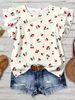 Women's Summer Short Sleeve Casual Round Neck Shirt Top Style_ecoleips.com