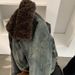 girl Girl Girl Girl Omalai Large Lapel Lamb Wool Denim Jacket For Women Winter New Vintage Long Sleeve Parka Top 5355_ecoleips.com