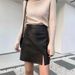 Verve -53615 # Women's INS Autumn Winter New A-line Slim Fit PU Leather Short Skirt_ecoleips.com