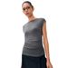 Voya Women's Solid Color Short Sleeved Women's T-shirt Slim Fit Round Neck 2026 Summer Style Temperament Commuting Top_ecoleips.com