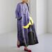 Flowy Printed Long Sleeve Maxi Dress – Oversized Fit, Round Neck, Boho Chic_ecoleips.com
