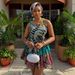 Summer New Fashionable Colorful Printed Dress For Women Spaghetti Strap Slim Waist Short Dress_ecoleips.com