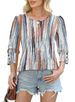 K Solid Color Printed Temperament Bubble Mid-sleeve With Button Round Neck T-shirt_ecoleips.com