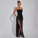Women's Sexy Sequin Wrap Top With Hip Wrap And Half-Length Slit Long Skirt Casual Elegant Fashion Splicing Design For Winter_ecoleips.com