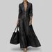 Retro American Style Women's Denim Dress High Waist Cinching Long Summer Fashion Dress_ecoleips.com