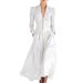 Elegant V-Neck Balloon Sleeve Dress – Satin Wrap Waist With Flared Hem For Weddings & Evening Events (Navy, White, Black, Burgundy, Sky Blue)_ecoleips.com