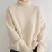 K Thickened High-neck Loose Versatile Knitted Pullover Sweater For Women; Lazy Style Base Layer To Be Worn As Outerwear._ecoleips.com