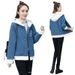 "Women's Fleece-Lined Hooded Jacket Winter Cozy Pullover Sherpa Lined Zip-Up Outerwear Casual Korean Style Blue & Pink"_ecoleips.com