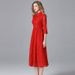 Lace Plus-size Red Dress, New Spring And Autumn Chinese-style Modified Versatile Cheongsam, Festive 100kg Dress_ecoleips.com