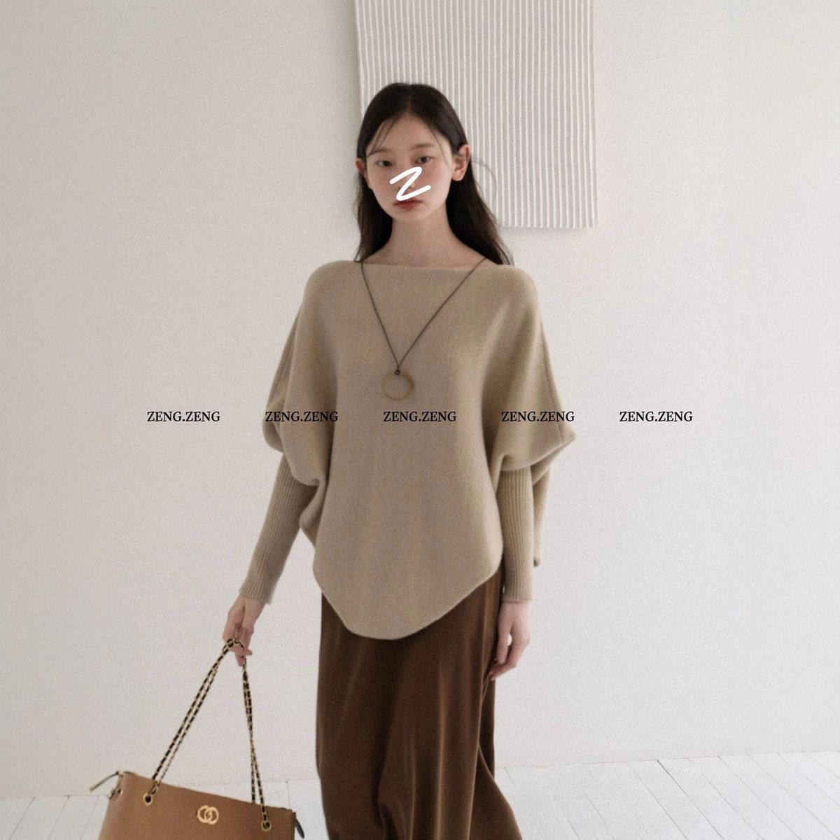 girl 251025-168 Berlin Love / Luxurious Lazy Batwing Sleeve Sweater_ecoleips.com