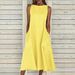 Women's Clothing Cotton And Linen Large Size Long Skirt Sleeveless A Line Dress_ecoleips.com