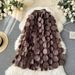 Women's Clothing Three Dimensional Flower Skirt Mid Length Fairy Skirt High Waist Versatile Age Reducing Temperament Mesh Skirt_ecoleips.com