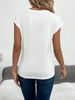 Summer Women's Creative Eyelash Pattern White Black Casual Large V Neck T Shirt Casual Cap Sleeve T Shirt Spring_ecoleips.com