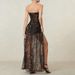 K Dress With Strapless Print, Horse Pattern, Sexy, Exposed Legs, Backless, See Through Slit_ecoleips.com