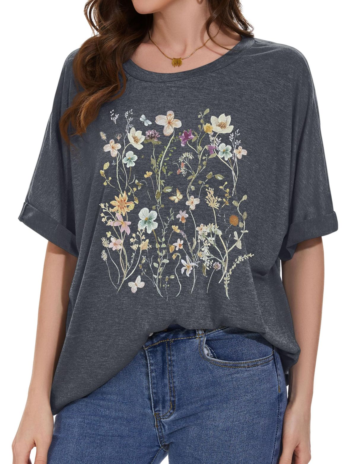 Oversized Tshirts For Women Summer Short Sleeve Casual Basic Tee Tops Loose Fit Shirts 2026_ecoleips.com