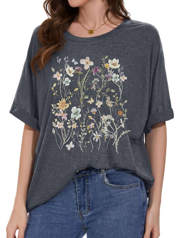 Oversized Tshirts For Women Summer Short Sleeve Casual Basic Tee Tops Loose Fit Shirts 2026_ecoleips.com