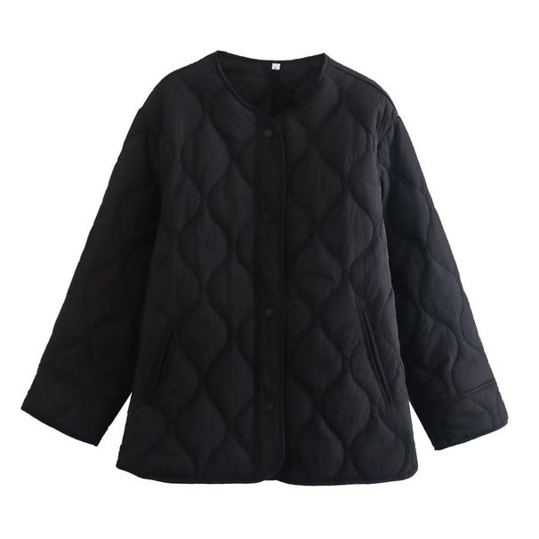 Early Spring Women's Cotton Jacket With Side Slits - Fashionable Loose Fit Streetwear Coat In Black & Olive Green (Sizes S/M/L)_ecoleips.com