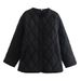Early Spring Women's Cotton Jacket With Side Slits - Fashionable Loose Fit Streetwear Coat In Black & Olive Green (Sizes S/M/L)_ecoleips.com