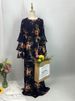 Ramadan Muslim Floral Print Chiffon Dress Boho Dress Three Layers Full Sleeves Bohemian Maxi Dresses For Women Chic Robe Longue_ecoleips.com
