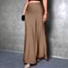 Elegant High-Waisted Satin Skirt for plus Size Women Solid Color European American Style Cross-Border Trade Fashion_ecoleips.com