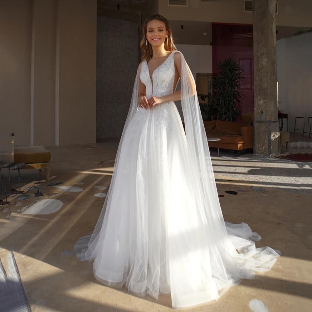 Women's Clothing Elegant White Chiffon Wedding Dress Sheer Details Train Strapless Gown Bride Choir Performance (US2-US26W, Plus Size Available)_ecoleips.com