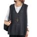 Knitted Vest Fashion Solid Color Loose Plus Size Hollow Casual Style Summer Outerwear V-Neck Pullover Women_ecoleips.com