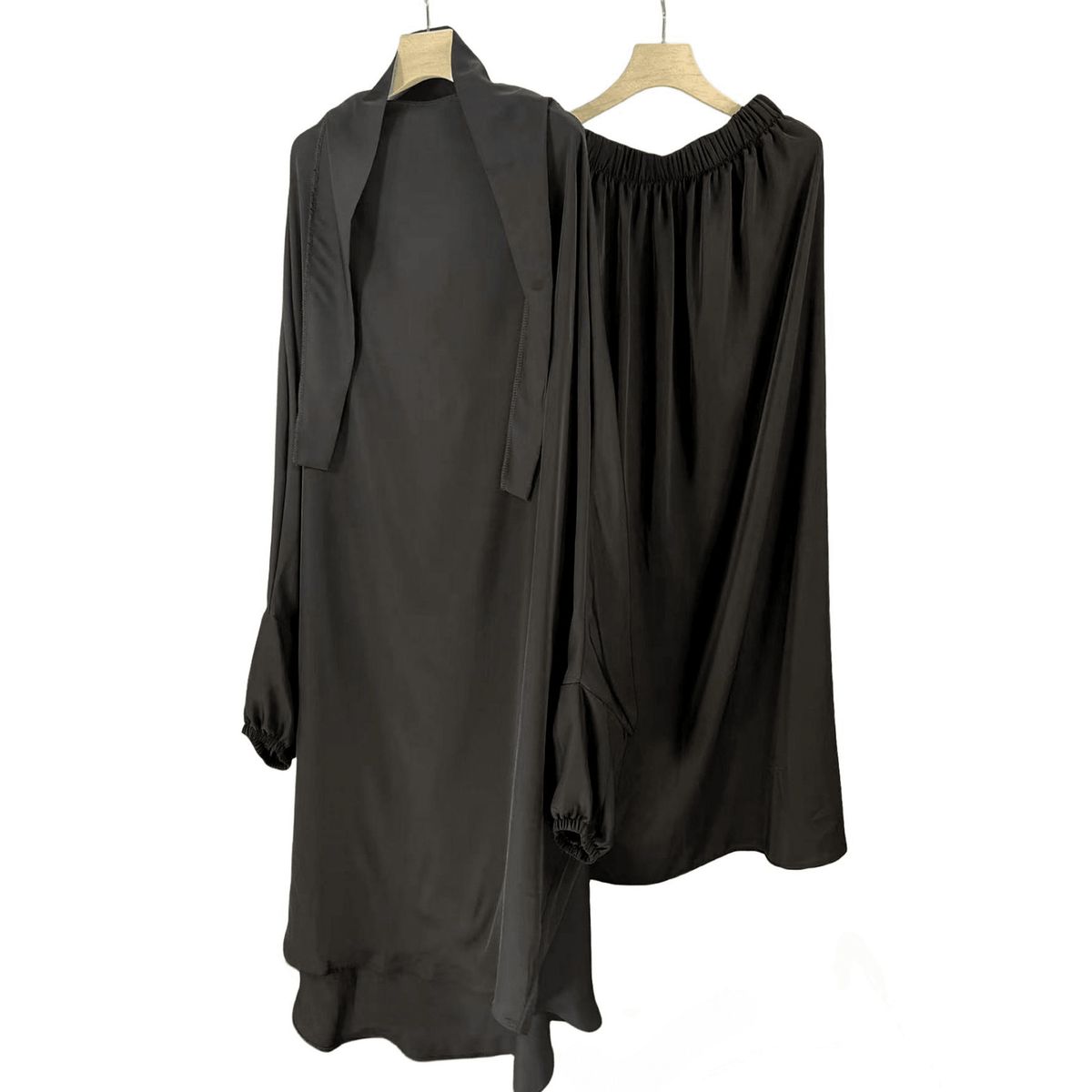 Verve Turkish Abaya Solid Color Extended Set For Women_ecoleips.com