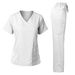 Women's Clothing Elastic Doctor Work Uniform Short Sleeved Split Suit Beauty Hospital Female Operating Room Washing Clothes_ecoleips.com