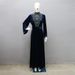 Verve Because500219 Muslim Dubai Velvet Evening Gown Robe Blue Water Drop Rhinestone Jalabiya Women's Wear_ecoleips.com