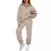 2023 New Cross-Border Best-Selling Women's Solid Color No-Pocket Sweatshirt Pants Set For Europe And America_ecoleips.com