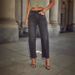 Casual loose mid rise straight cut women's washed fashion jeans Cross border foreign trade European and American JEANS_ecoleips.com