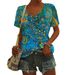 Aria Basics Aria Basics Trendy 2025 Summer Short-Sleeve T-Shirt V-Neck Letter Print European And American Women's Clothing_ecoleips.com