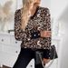 Women's Long Sleeve V-Neck Leopard Print T-Shirt - Soft Milk Silk Blend, Comfortable & Stylish Casual Top For Spring & Summer_ecoleips.com