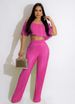 Women's Clothing With Pleated Solid Color Strapless Chest Wrap Loose Flared Pants Two Piece Suit_ecoleips.com